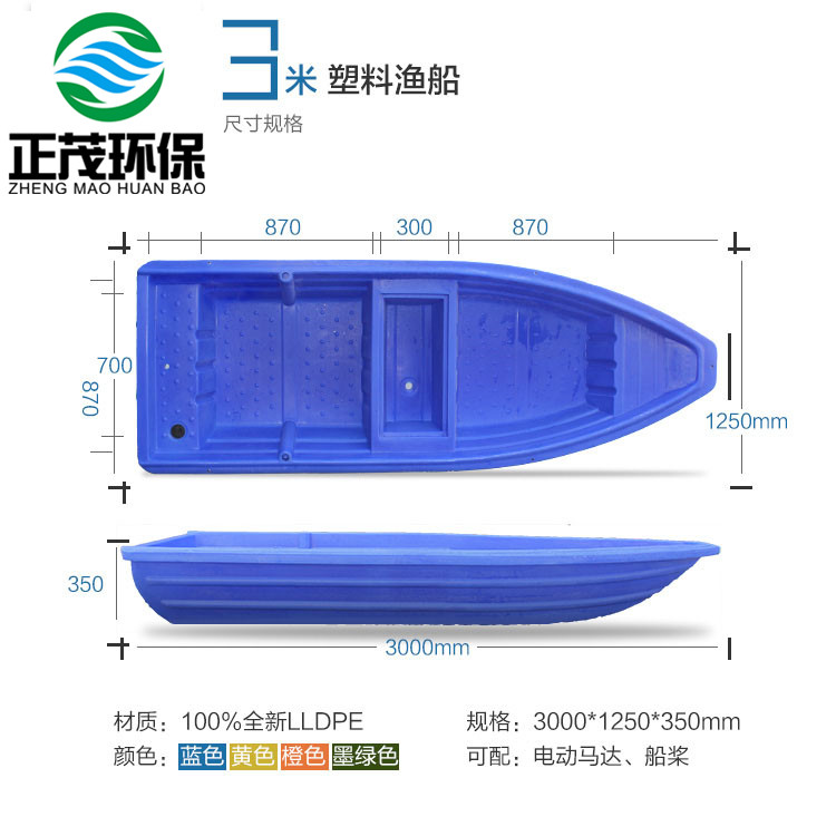 3米塑料漁船