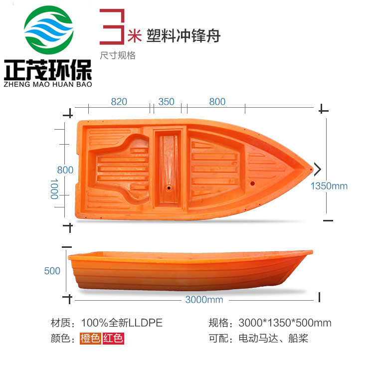 3米塑料沖鋒舟